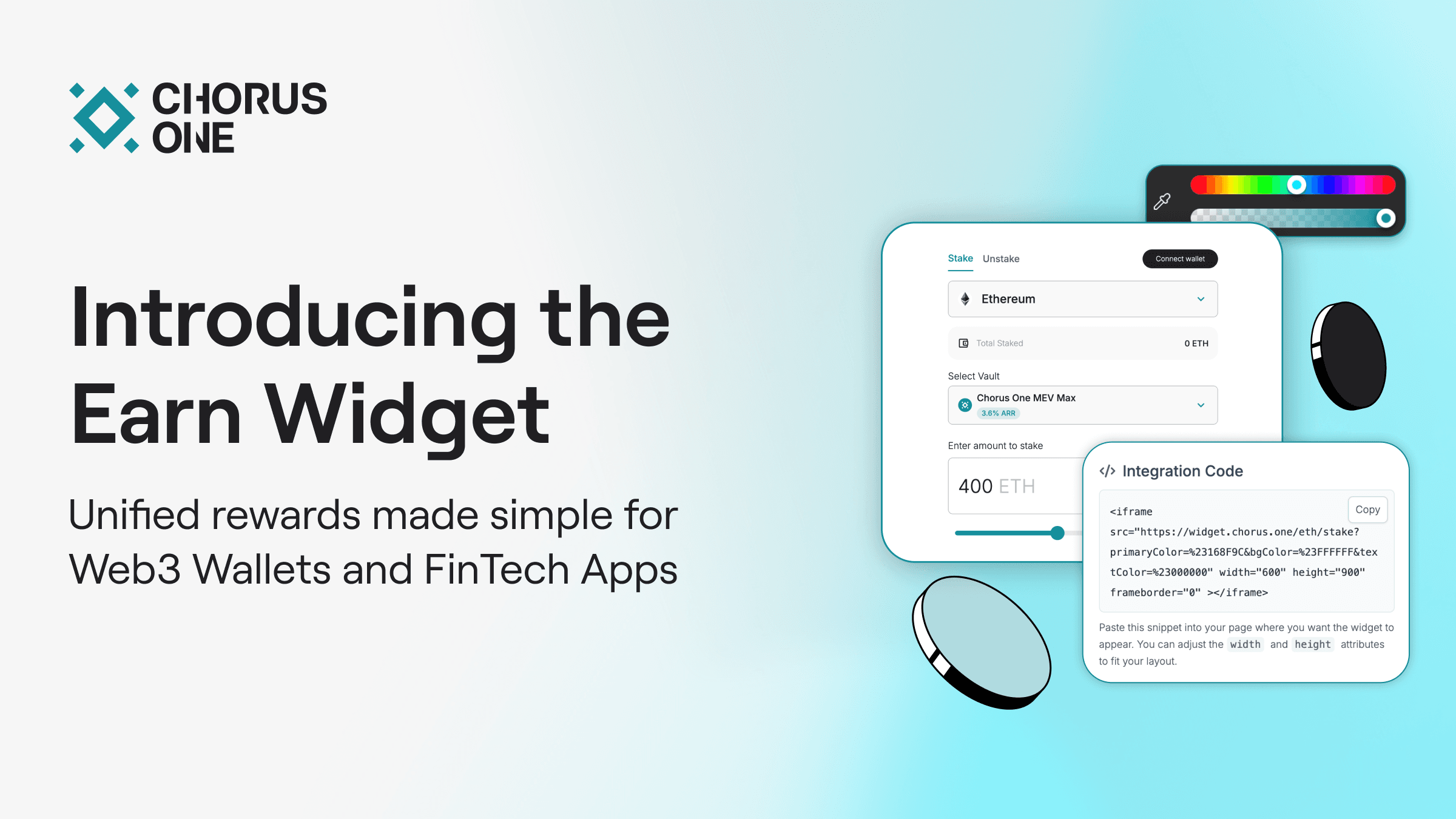 Introducing the Chorus One Earn Widget: Rewards Made Simple for FinTech Apps and PlatformsAt Chorus One, we’ve always believed that staking should be both secure and seamless. Over the past few years, we’ve partnered with leading institutions like Ledger, Utila, and Cactus to bring institutional-grade staking solutions to users worldwide. These partnerships have largely relied on SDK-based integrations, which, while effective, still require a fair amount of development and testing on the client side. Now, we’re taking simplicity to the next level with the Chorus One Earn Widget.September 30, 2025 • 3 min5 min read