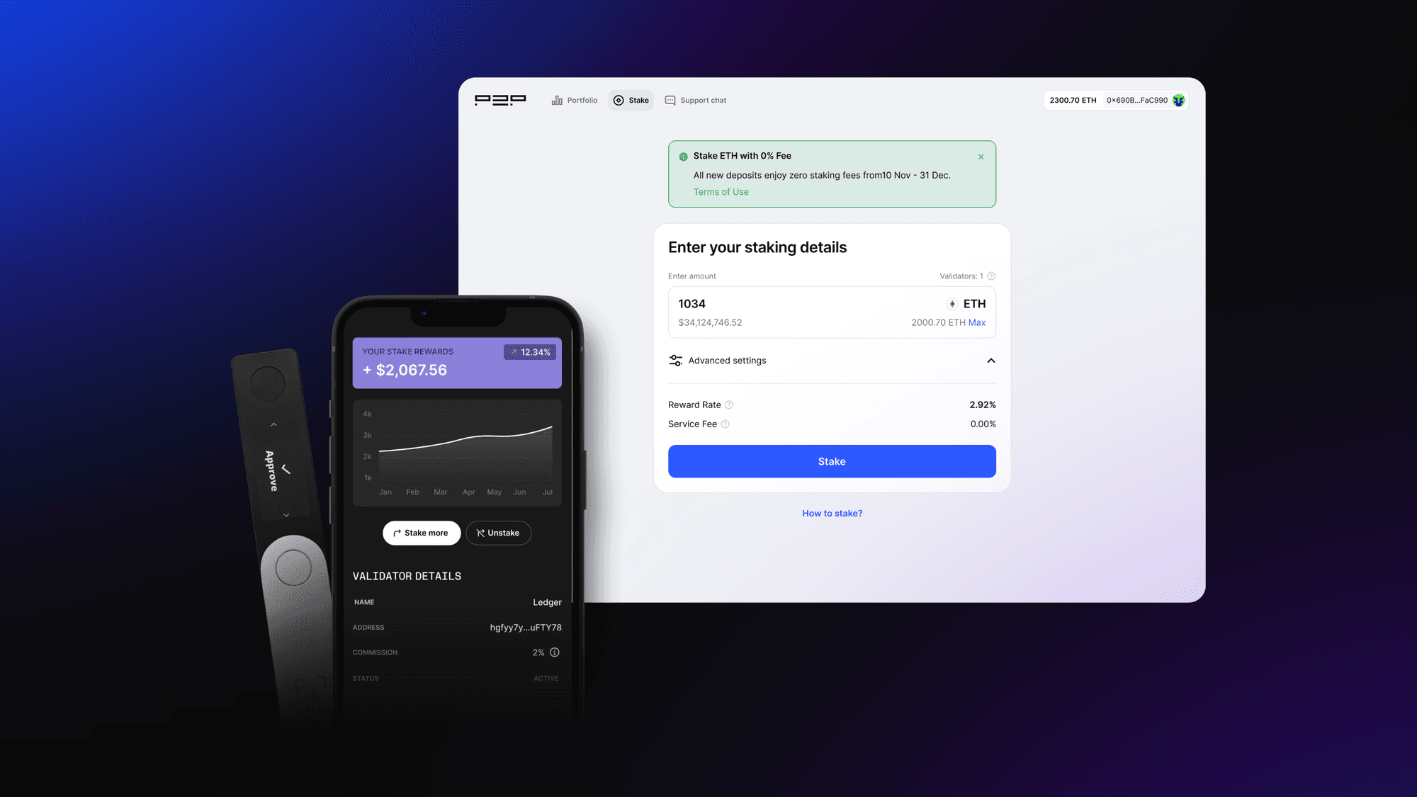 How to Stake ETH on Ledger Wallet with P2P.org (Pectra-Ready & 0% Fees)