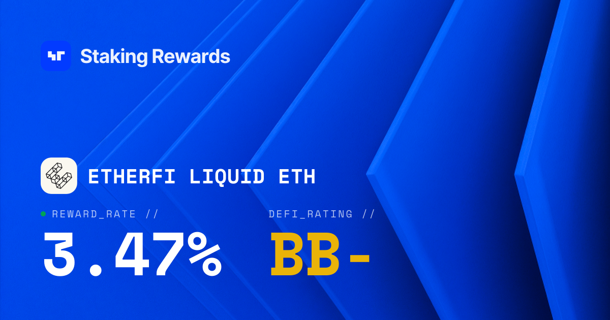 Etherfi Liquid ETH eETH on Ethereum — BB+ Rated, 3.61% APY | Staking ...